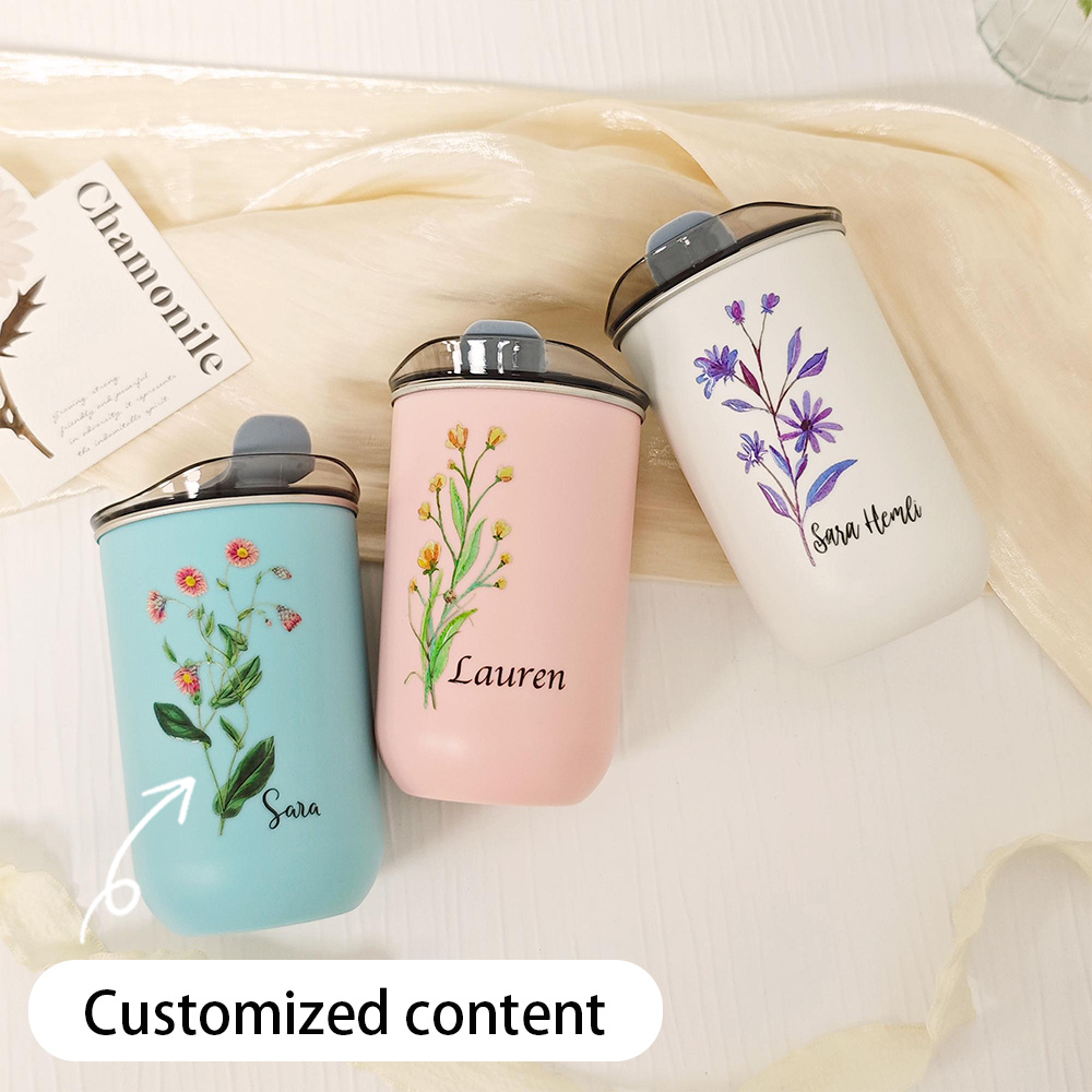 Coffee Equipment Names - Tumbler Stainless Steel Motif Bunga Kelahiran