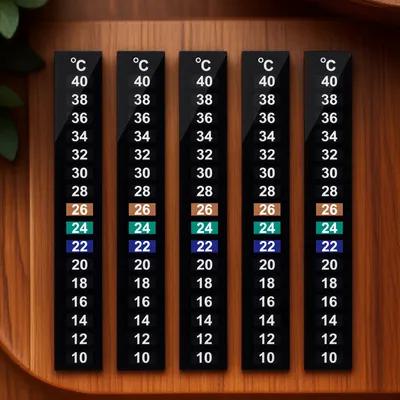 Temperature Strip Thermometer - 10Pcs Strip Termometer Kristal Cair Perekat
