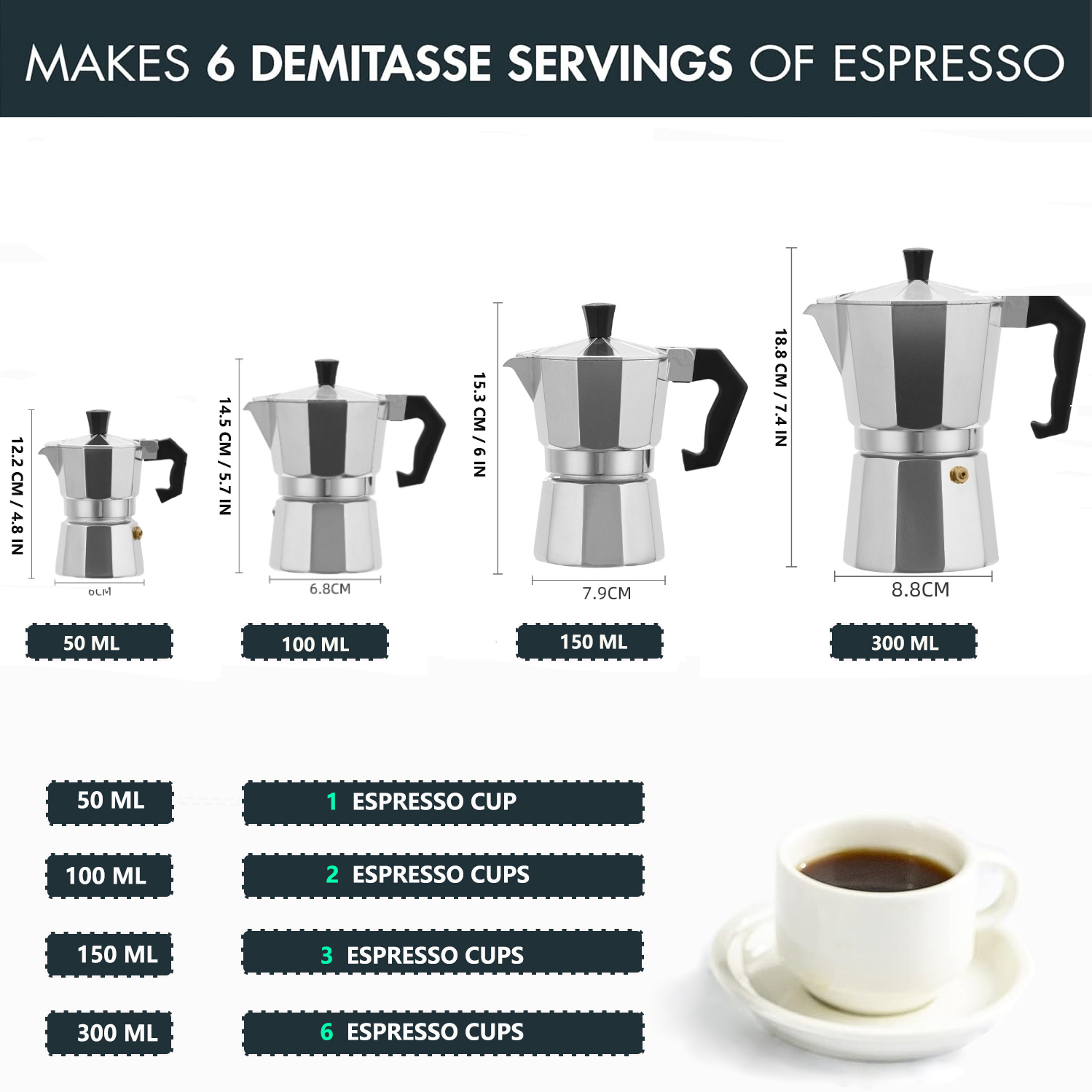 Moka Pot Aluminium Klasik 50-3 - Coffee Equipment Set ulasan dan harga